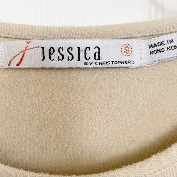 Jessica by Christopher L Tan Beaded Scotty Dog Tee Small - Picture 4 of 4